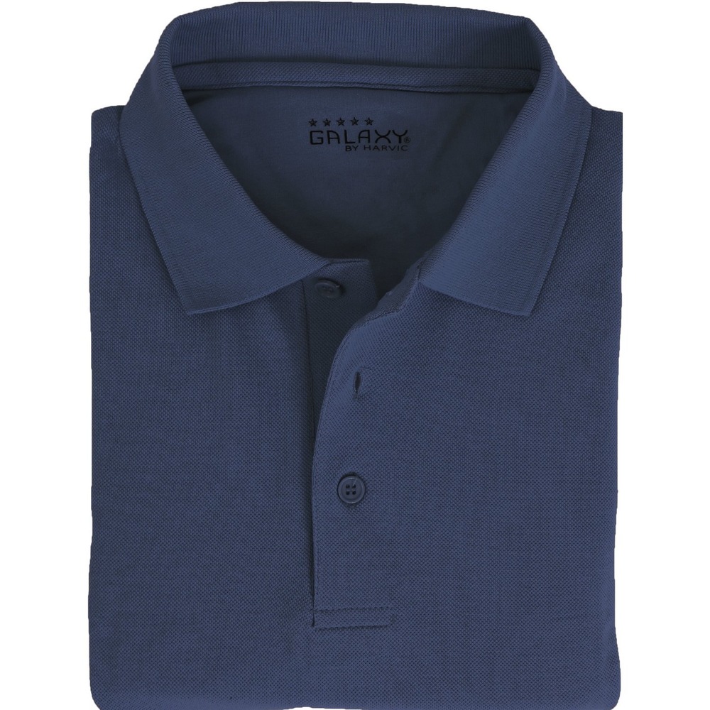 Authentic Galaxy Mens Shirt  Navy Size S Short Sleeve Polo Uniforms Cotton Blend